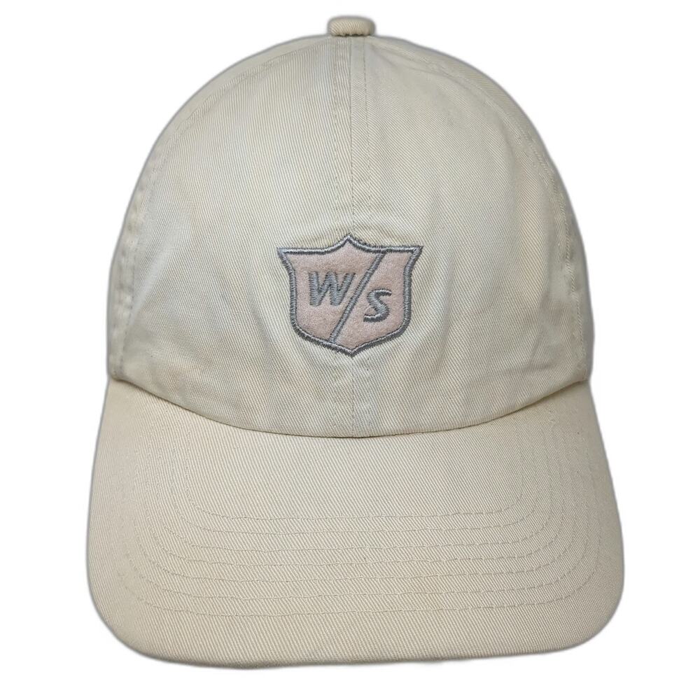 Wilson Staff Baseball Cap Beige One Size Slideback Embroidered Shield Logo Hat